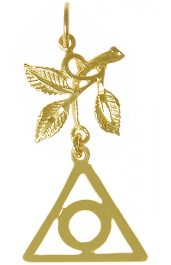 14k Gold Al-Anon Symbol Pendant with 3 Leaves