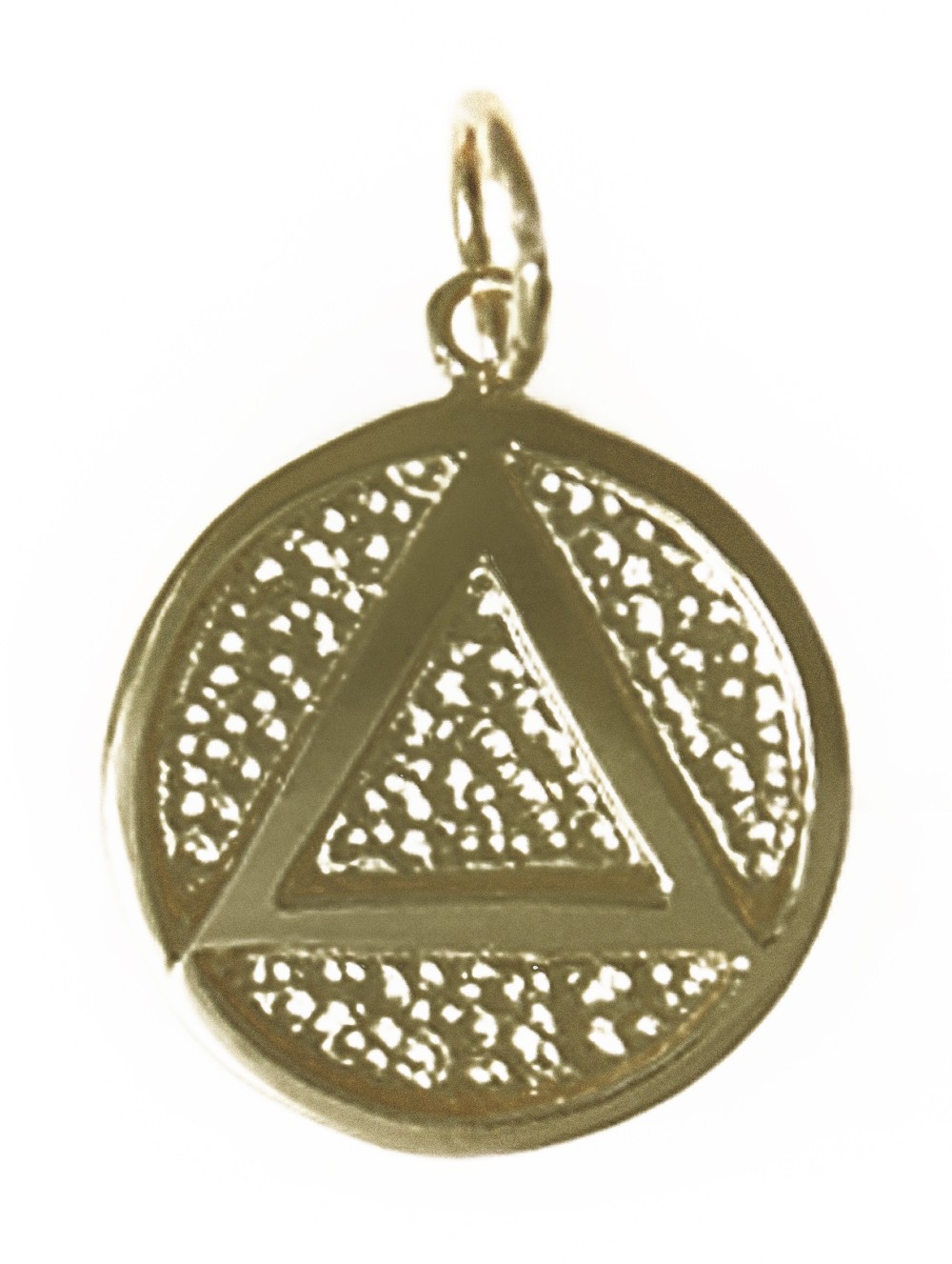 Brass AA Symbol Medallion Pendant