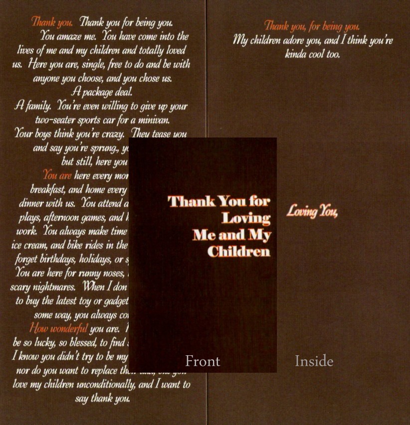 Thank You for Loving Me and My Children Card