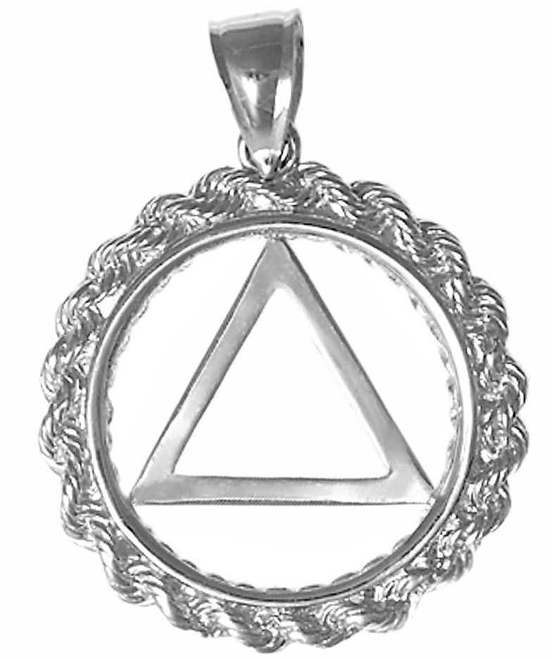 Sterling Silver AA Rope Style Medium Pendant | My 12 Step Store