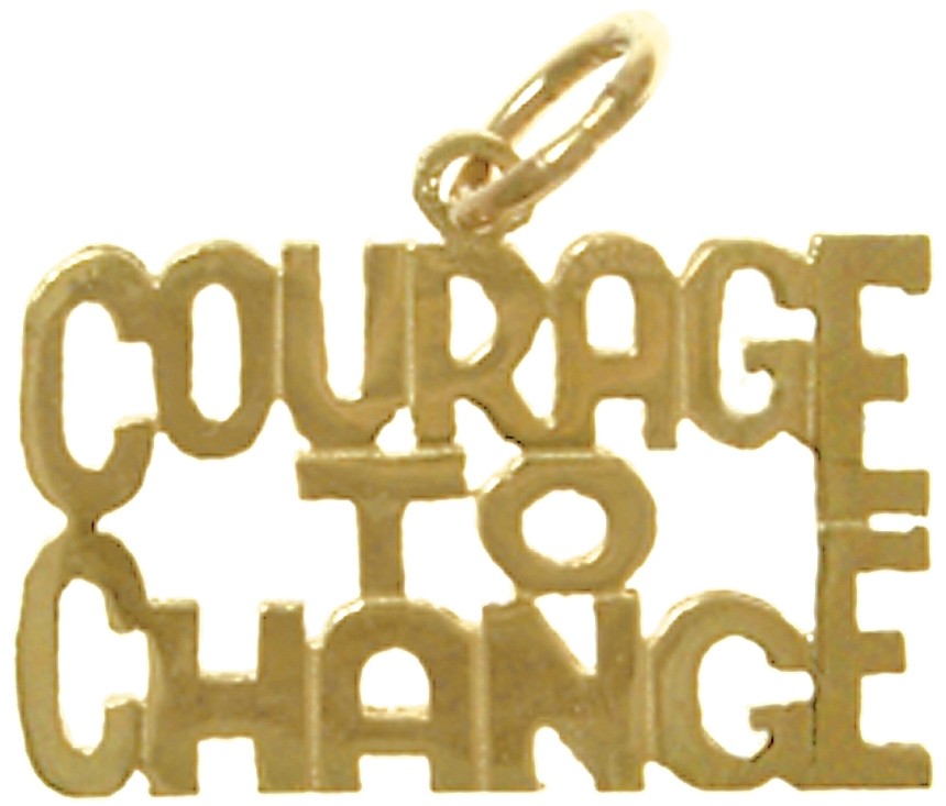 Courage to Change Pendant Gold AA Charm My 12 Step