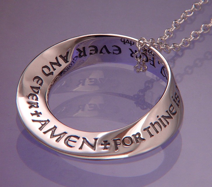 Sterling Silver The Lord s Prayer Doxology Mobius Pendant