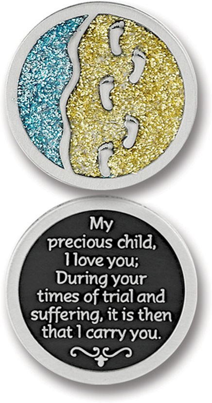 Footprints Glitter Medallion | My 12 Step Store
