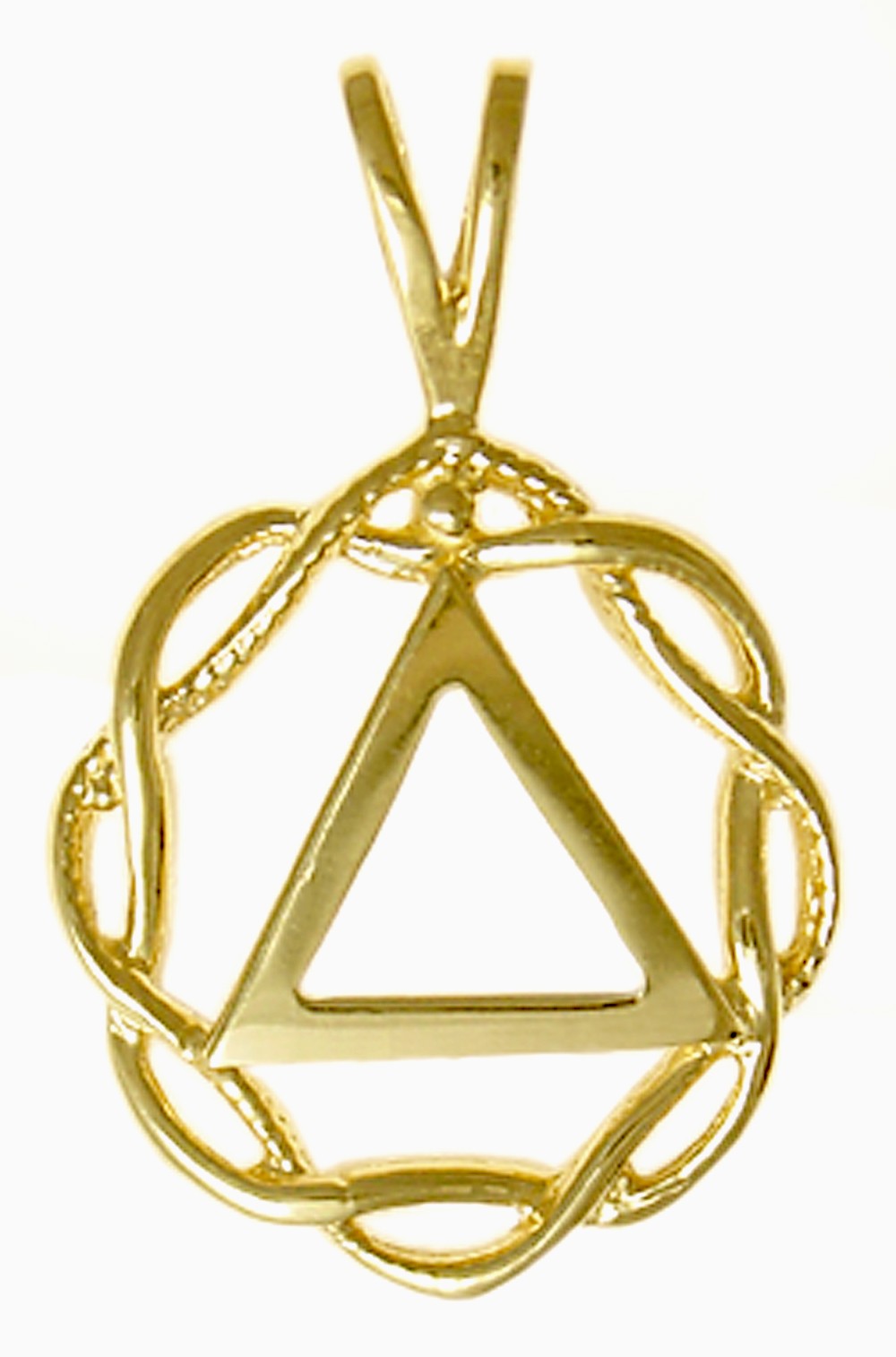 14K Gold AA Symbol with a Twist Pendant