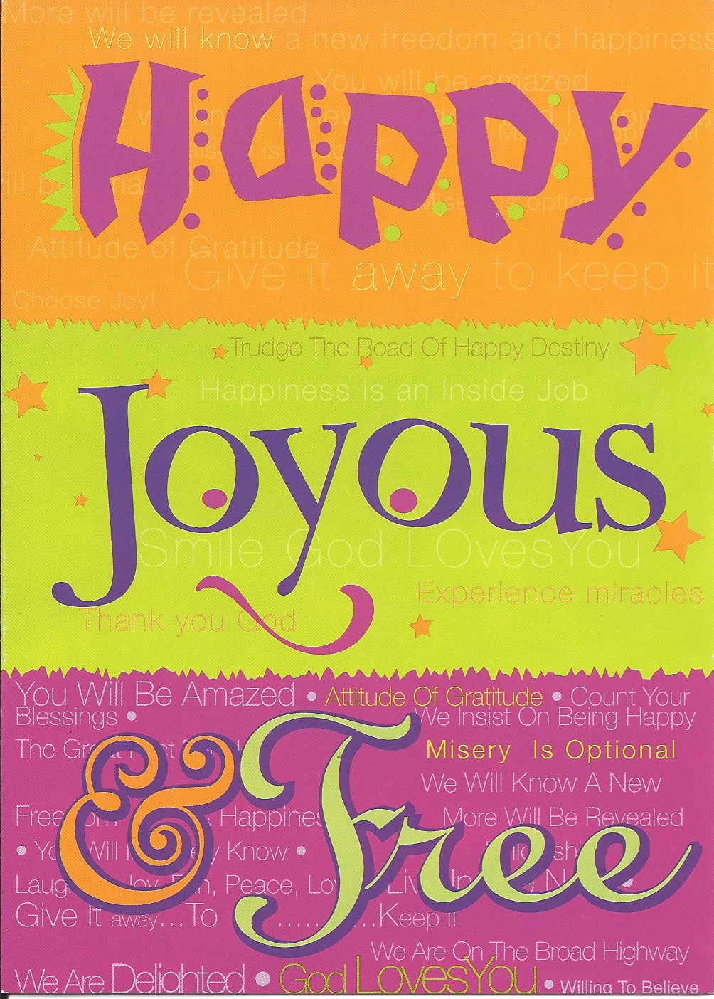 Happy Joyous And Free Greeting Card