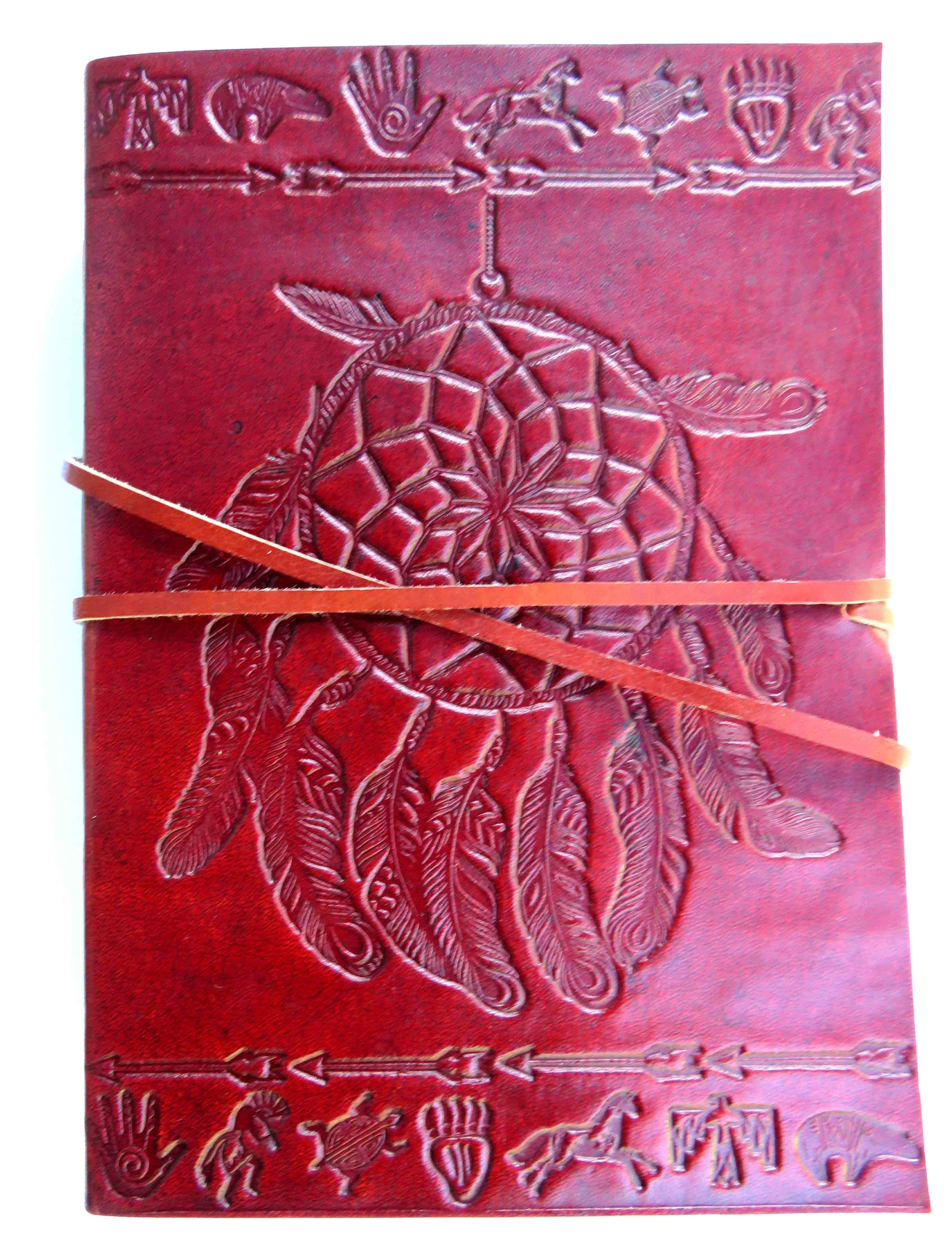 Leather Journal with Strap Dreamcatcher