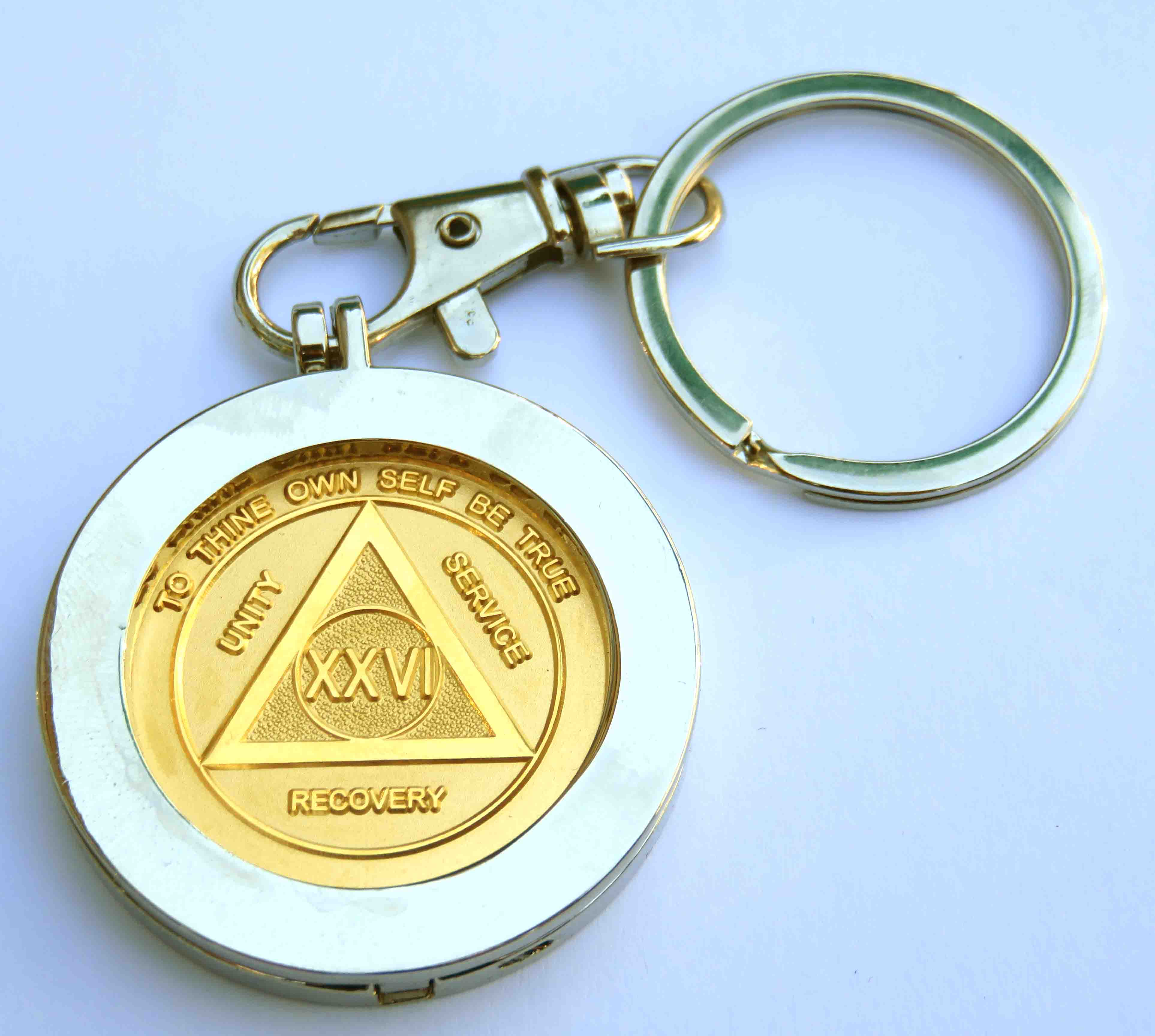 My 12 Step Store Metal Key Chain Medallion Holder - Nickel