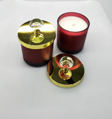 Red Glass Glamour Candle w Sparkle Lid As Seen In...