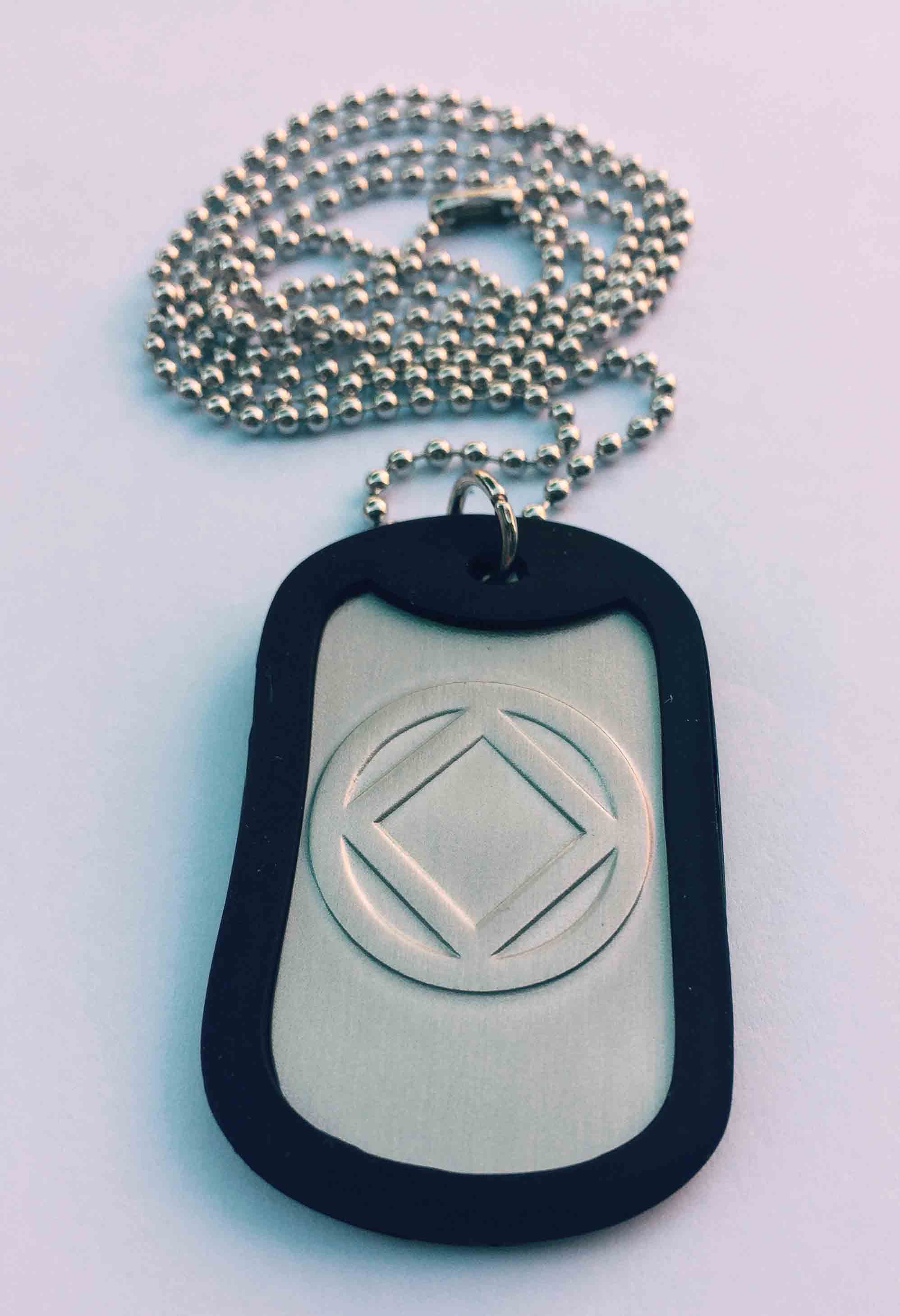 NA Dog Tag with Rubber Border