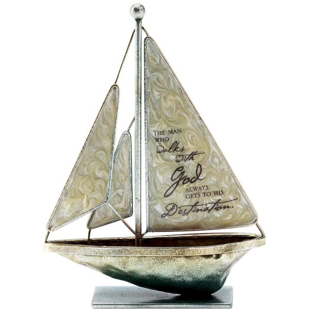 Mini Metal Tabletop Sailboat