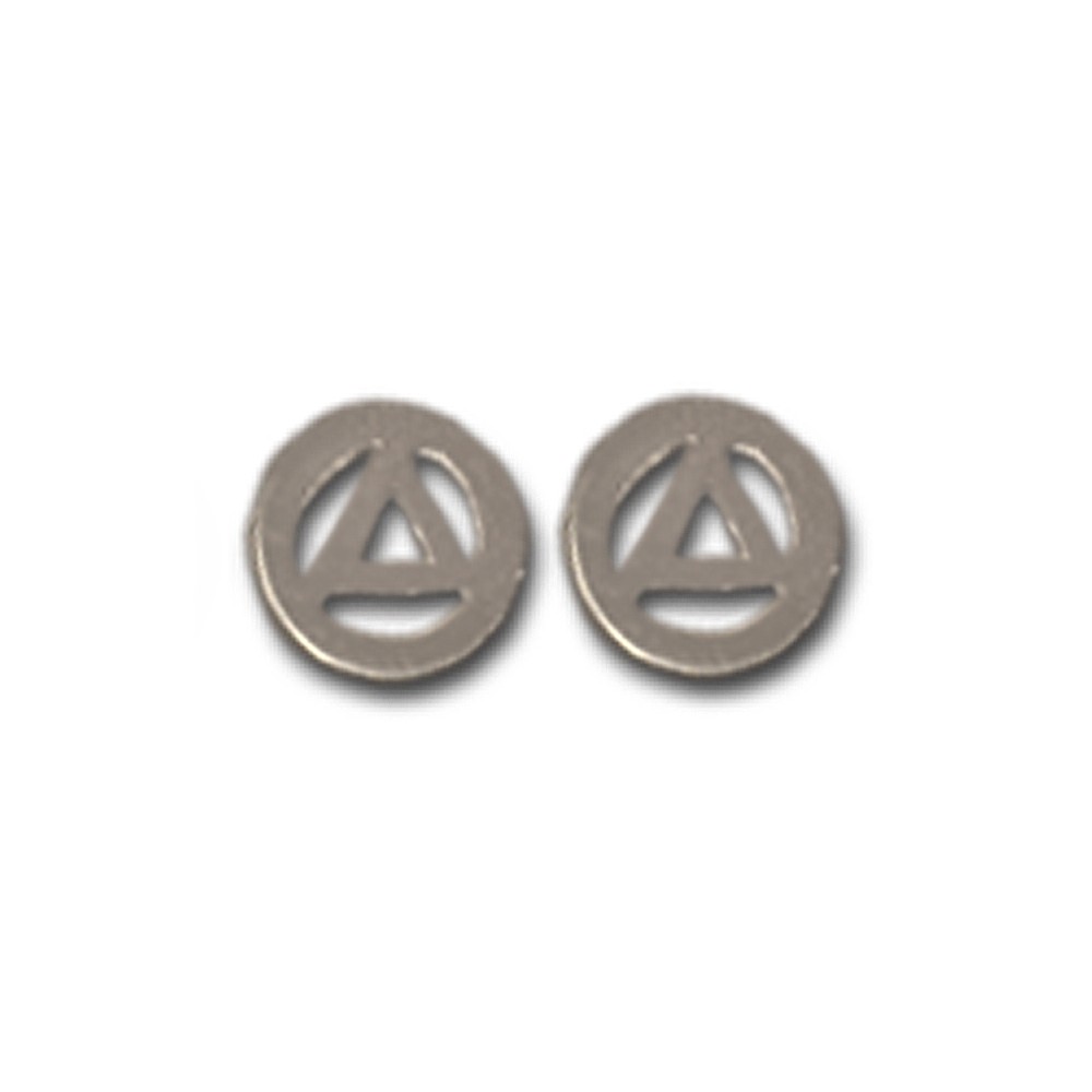 Sterling Silver AA Symbol Mini Stud Earrings