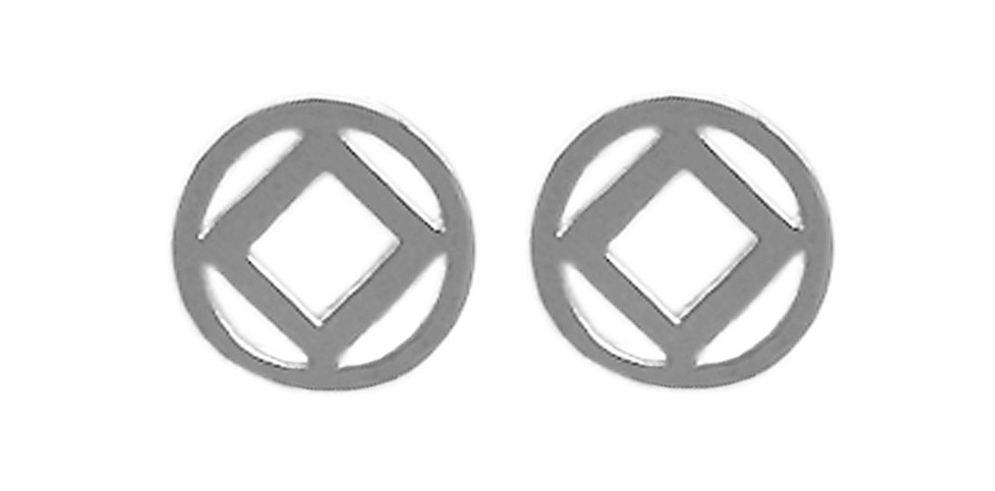 Sterling Silver NA Symbol Stud Earrings