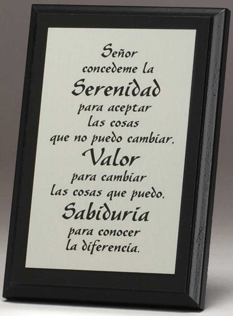 Plaque Spanish Serenity Prayer