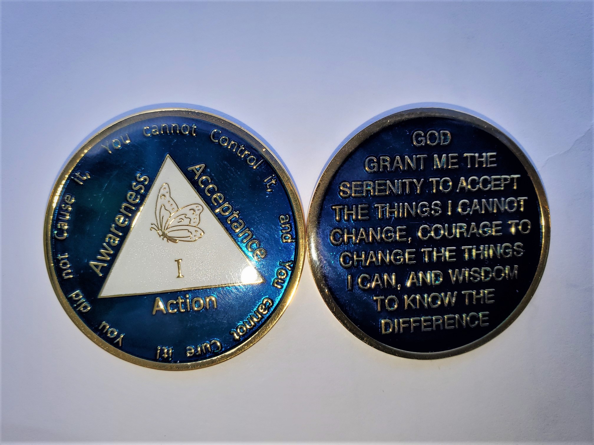 ALAnon Blue Butterfly Medallion