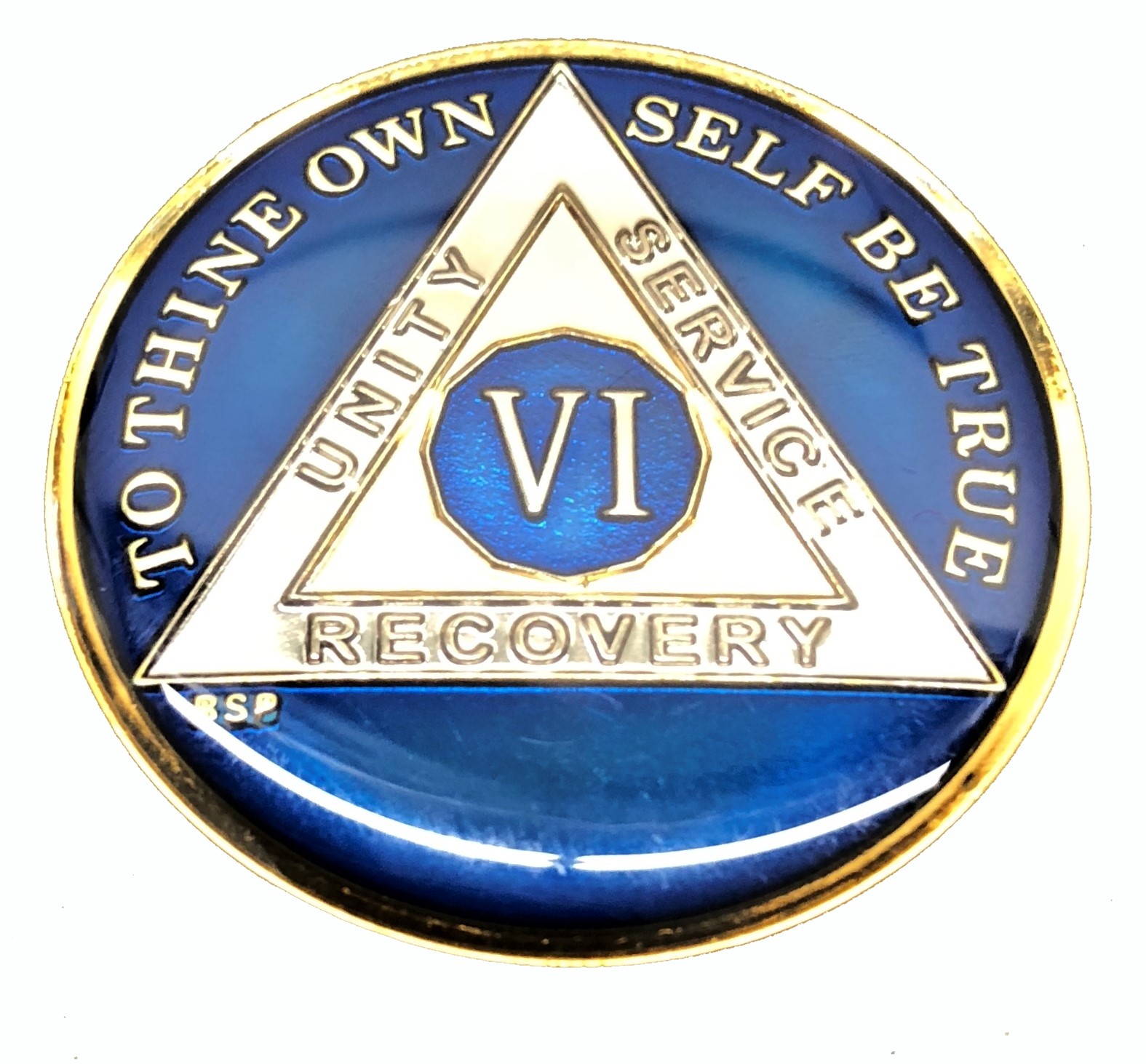 AA BLUE Tri-Plate Enamel Recovery Medallion