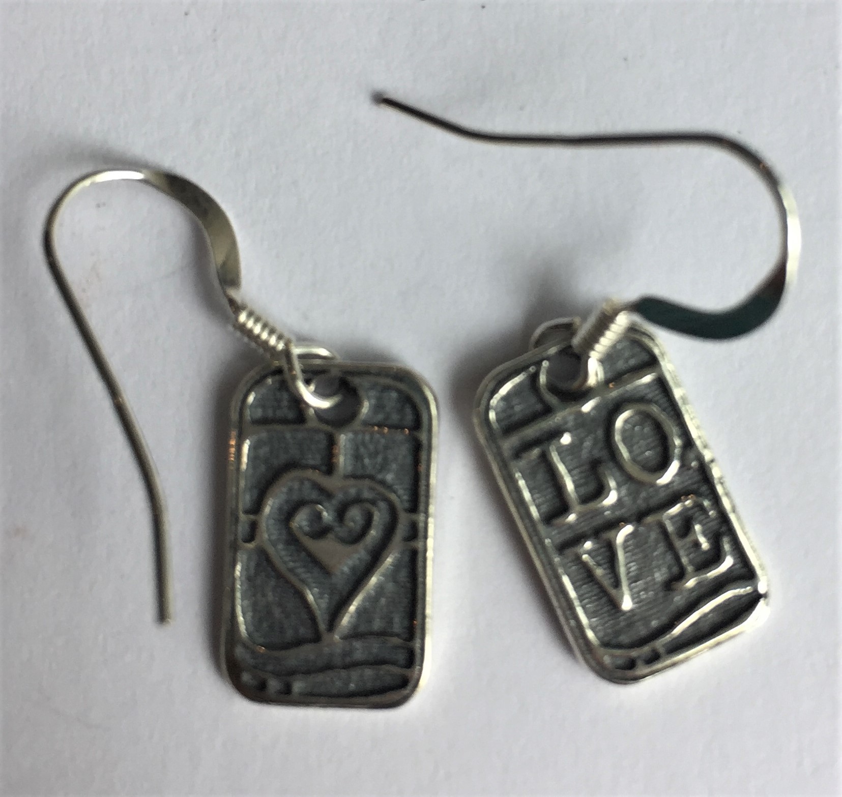 Love Dog Tag Earrings