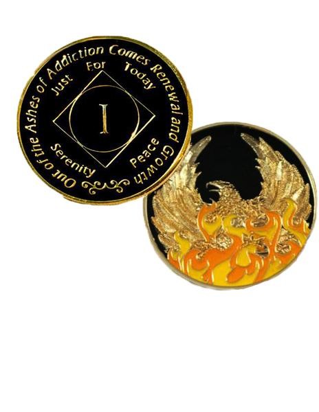 MONTH Medallion na token clean Just for today Narcotics Anonymous Black 8 Year 