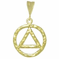 Large Size, 14k Gold Pendant, Thick AA Symbol