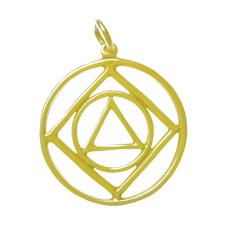 14k Gold, AA & NA Anonymous Dual Symbol Pendant, Large Size