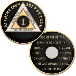 AA BLACK Tri-Plate Enamel Recovery Medallion