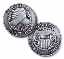 Brothers in Recovery Brushed Nickel Coin