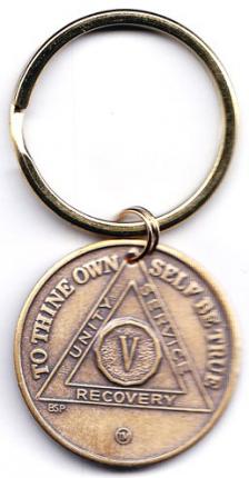 Bronze Birthday Recovery KEYCHAIN