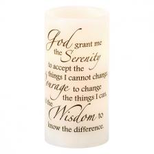 Candle With LED Serenity Prayer