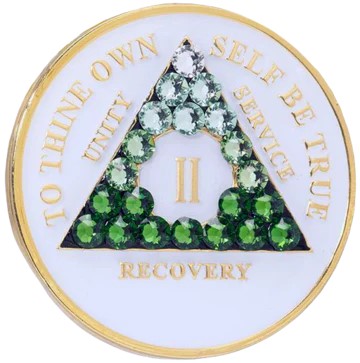 AA Glow in Dark Medallion w Transition Green Crystals