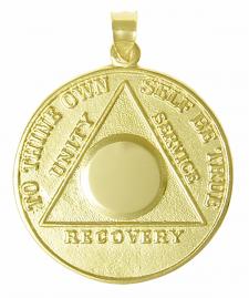 Gold AA Medallion Pendant 10K 