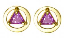 Gold AA Symbol Birthstone Stud Earrings