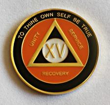 AA Gold Black and Orange Recovery Medallion