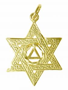Gold Star of David AA Pendant