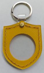 Yellow Leather Shield Shaped Medallion Holder