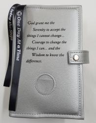 AA Double Book Cover Serenity Prayer - METALLIC
