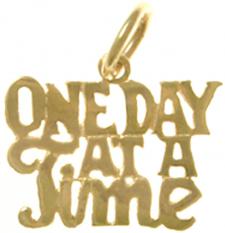One Day at a Time Gold Pendant