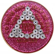 Pink Bling Tri-Plate Medallion