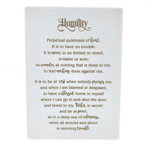 Humility White Plaque