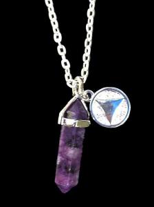 PurpleStoneSilvertoneNecklace