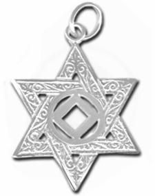 Silver Star of David NA Pendant