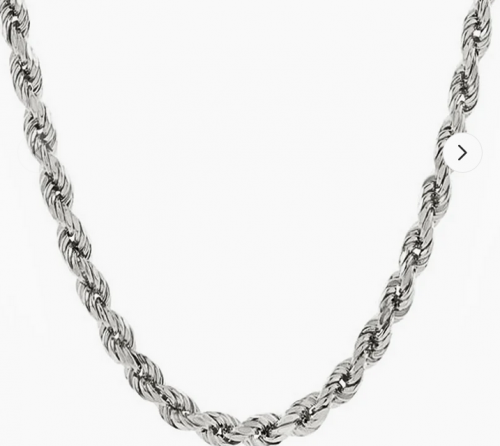 Silver Rope Chain Necklace