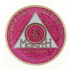 AA Months Medallion Glitter Pink (choose month)