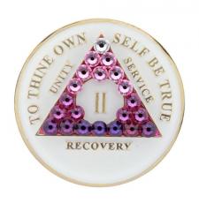 AA Glow in Dark Medallion w Transition Pink Crystals 