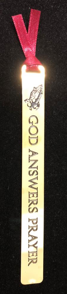 God Answers Prayer Golden Bookmark