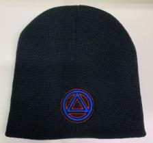 AA Black Beanie Blue/Red Symbol