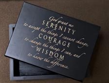 Serenity Prayer Black Wooden Box