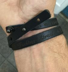 Adjustable I'm A Miracle, F***ing Miracle Leather Wrap BLACK