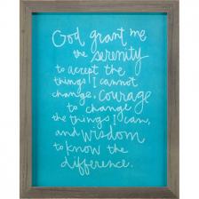 Blue Frame Chalk Board Serenity Prayer