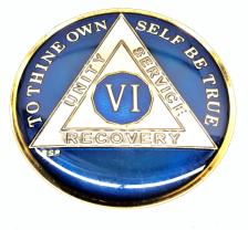 AA BLUE Tri-Plate Enamel Recovery Medallion 