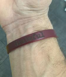 Leather Grateful Bracelet Thin Deep Red