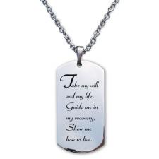 Narcotics Anonymous 3rd Step Prayer Designer Dog Tag Necklace
